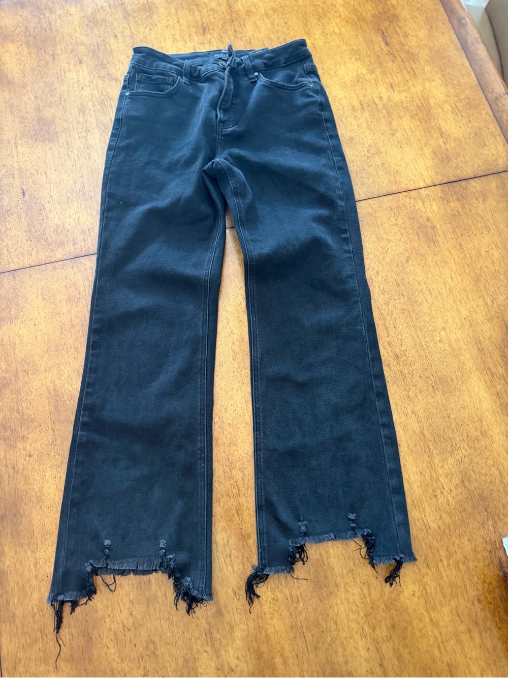 Women’s Black Frayed Hem Straight-Leg Jeans x Risen Jeans by wild Oak boutique